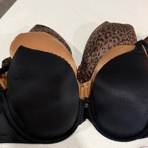 Victoria's Secret Black and Leopard Print Bra